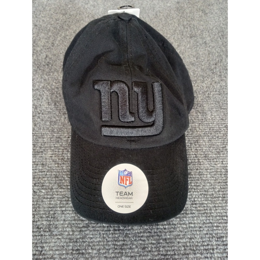 NFL Team Apparel New York Giants Cap Black On Black Raised Lettering NWT